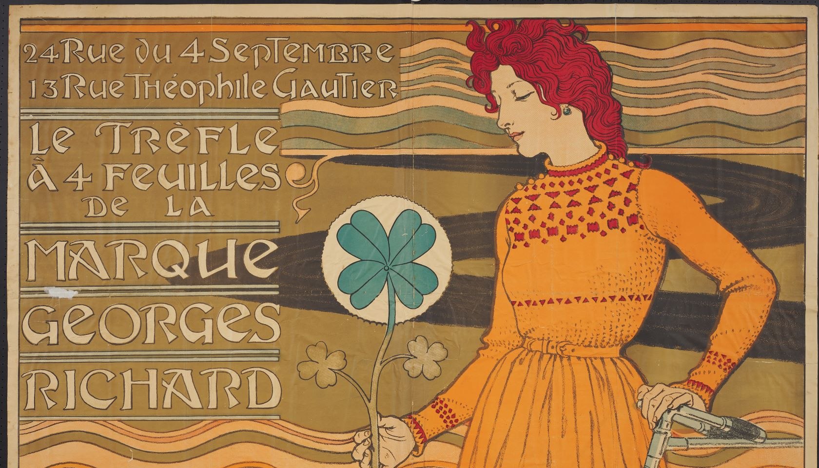 Eugène Grasset, Le Trèfle à 4 Feuilles Cycles et Automobiles, © Sven Adelaide / Landesmuseum für Kunst und Kulturgeschichte Oldenburg