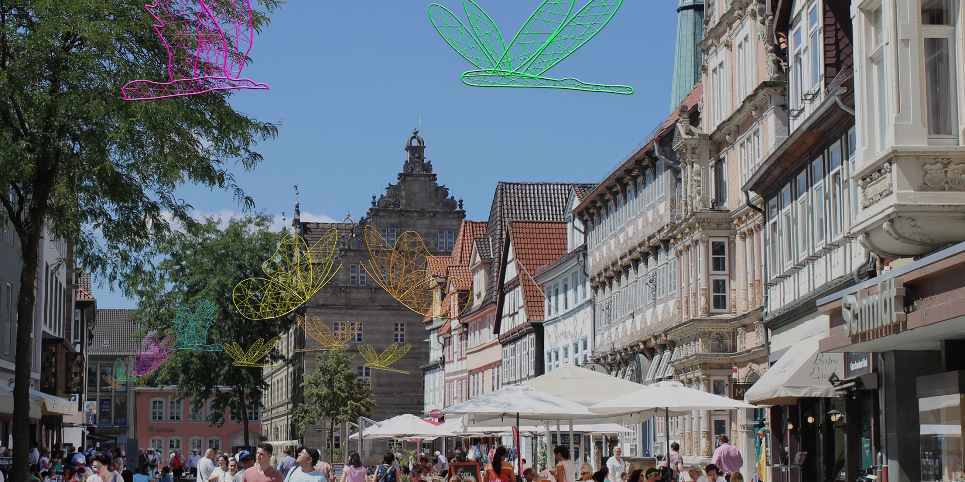 Visualisierung Osterstraße Sommerdekoration, © Hameln Marketing und Tourismus GmbH