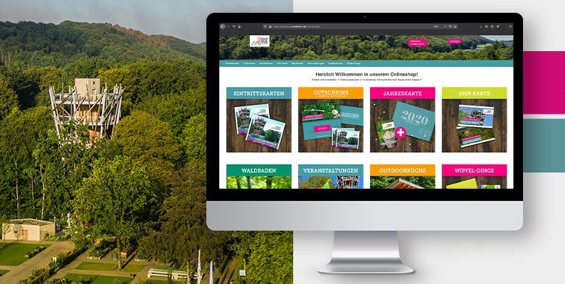 Bildkomposition zum Thema Onlineshop, © Baumwipfelpfad Bad Iburg Bildkomposition zum Thema Onlineshop, © Baumwipfelpfad Bad Iburg