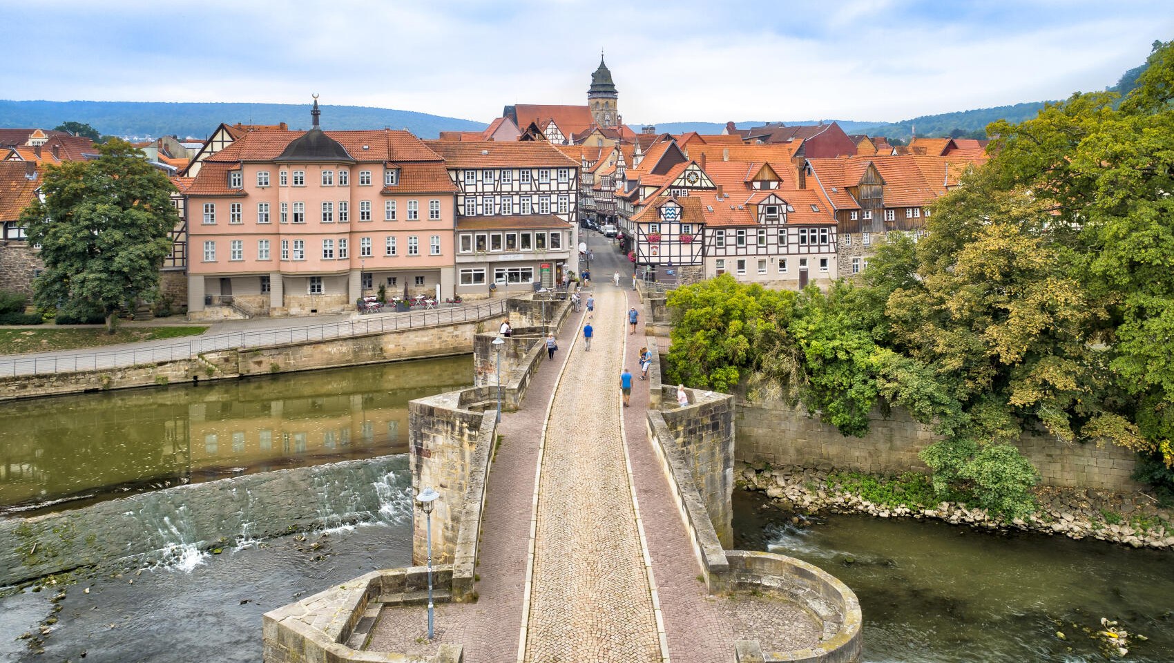 Hann. Münden Werrabrücke mit Blick in die Lange Straße, © Deutschen Märchenstraße