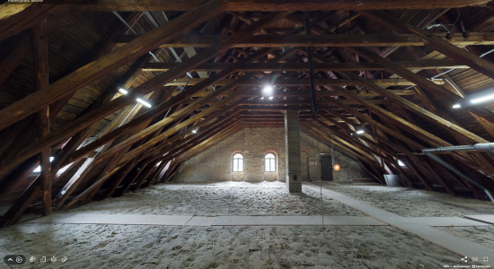 Auch der imposante Dachstuhl der Kaiserpfalz kann im virtuellen 3D-Modell besichtigt werden, © GOSLAR marketing gmbh / Screenshot von www.goslar.de