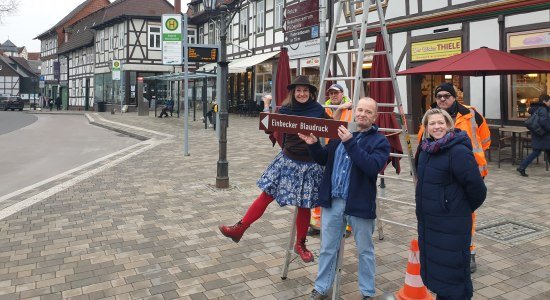 Blaudruck Touristisches Hinweisschild, © PBR - Tourismus Blaudruck Touristisches Hinweisschild, © PBR - Tourismus