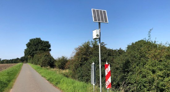 Radzählgeräte ermitteln die Zahl der Radfahrer auf dem Weser-Radweg, © Mittelweser-Touristik GmbH Radzählgeräte ermitteln die Zahl der Radfahrer auf dem Weser-Radweg, © Mittelweser-Touristik GmbH