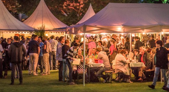 Besucher beim Weinfest im Bürgergarten, © Hameln Marketing und Tourismus GmbH
