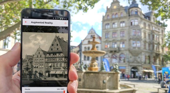 Augmented-Reality-Szenario „Früher/Heute“ , © Braunschweig Stadtmarketing GmbH/Heiner Grote