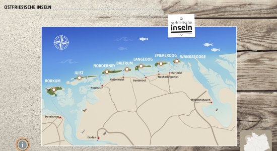 Nachhaltigkeitslandkarte der Ostfriesischen Inseln, © Ostfriesische Inseln GmbH