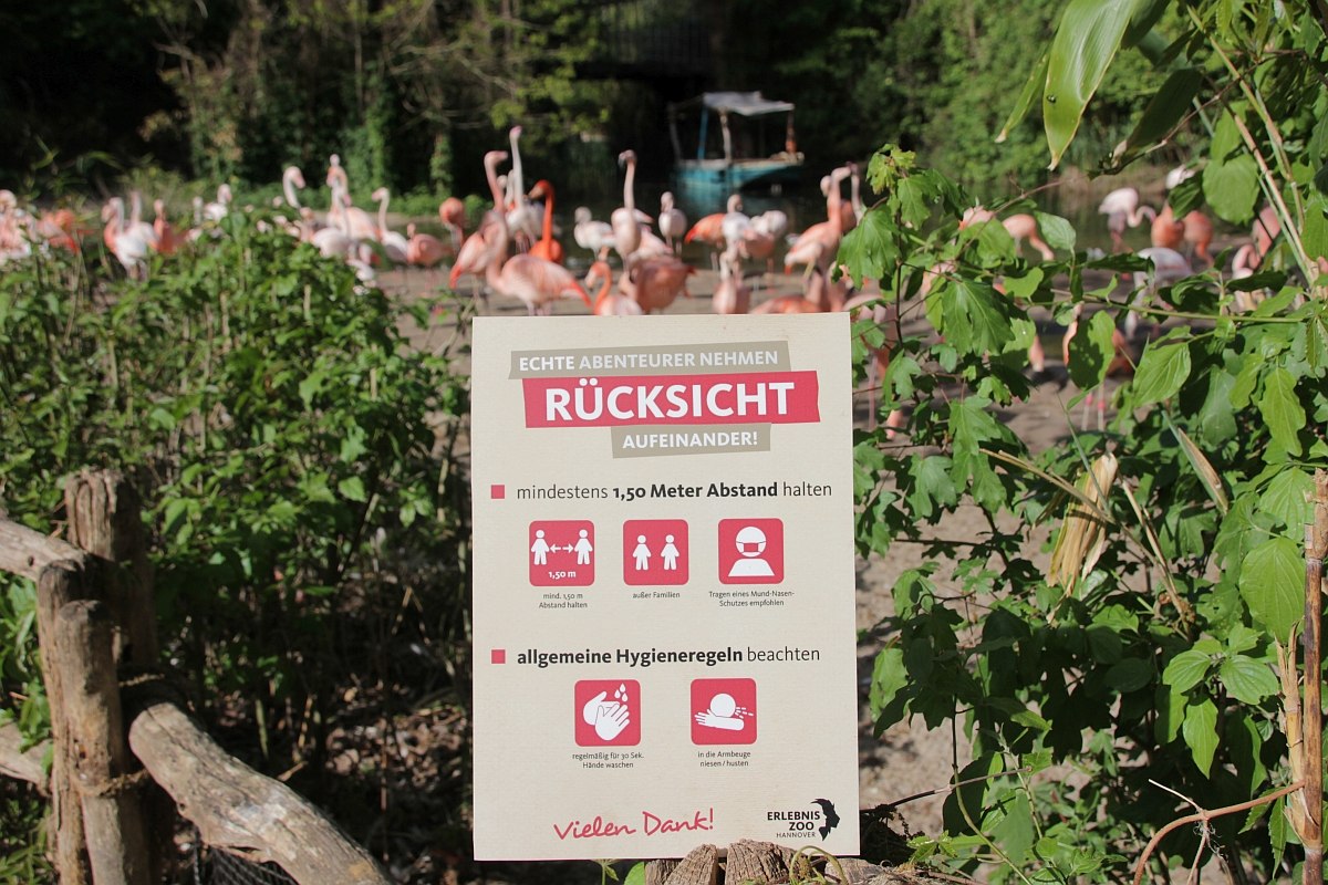 Hinweis-Schild im Erlebnis-Zoo Hannover, © Erlebnis-Zoo Hannover