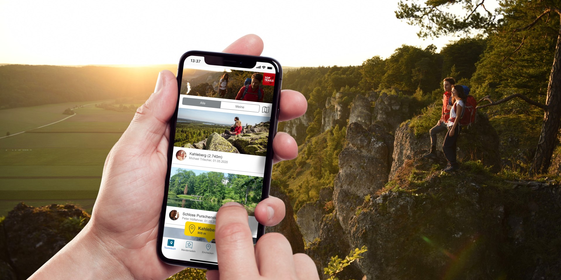 Digitale Wandernadel der Top Trails, © Top Trails of Germany e.V.