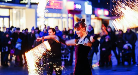 Feuershow Wolfsburger Wintermarkt, © WMG Wolfsburg / Janina Snatzke