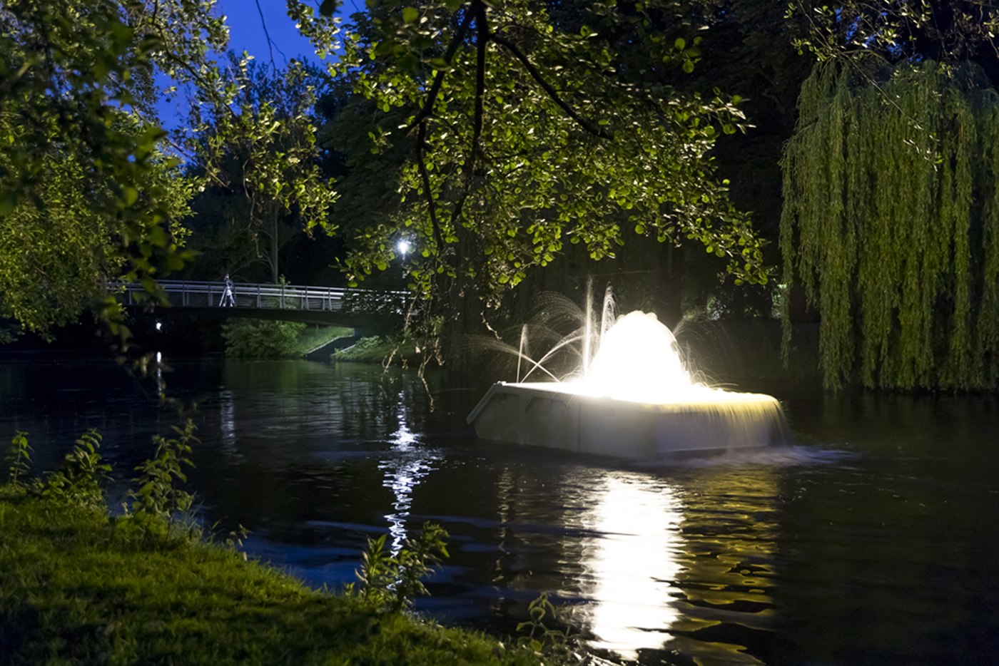 Benjamin Bergmanns Lichtskulptur „Acqua Alta“, © Stadt Braunschweig/Daniela Nielsen