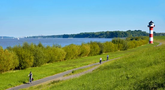 Deich Radfahrer TV LK Stade, © Tourismusverband Landkreis Stade / Elbe e. V.