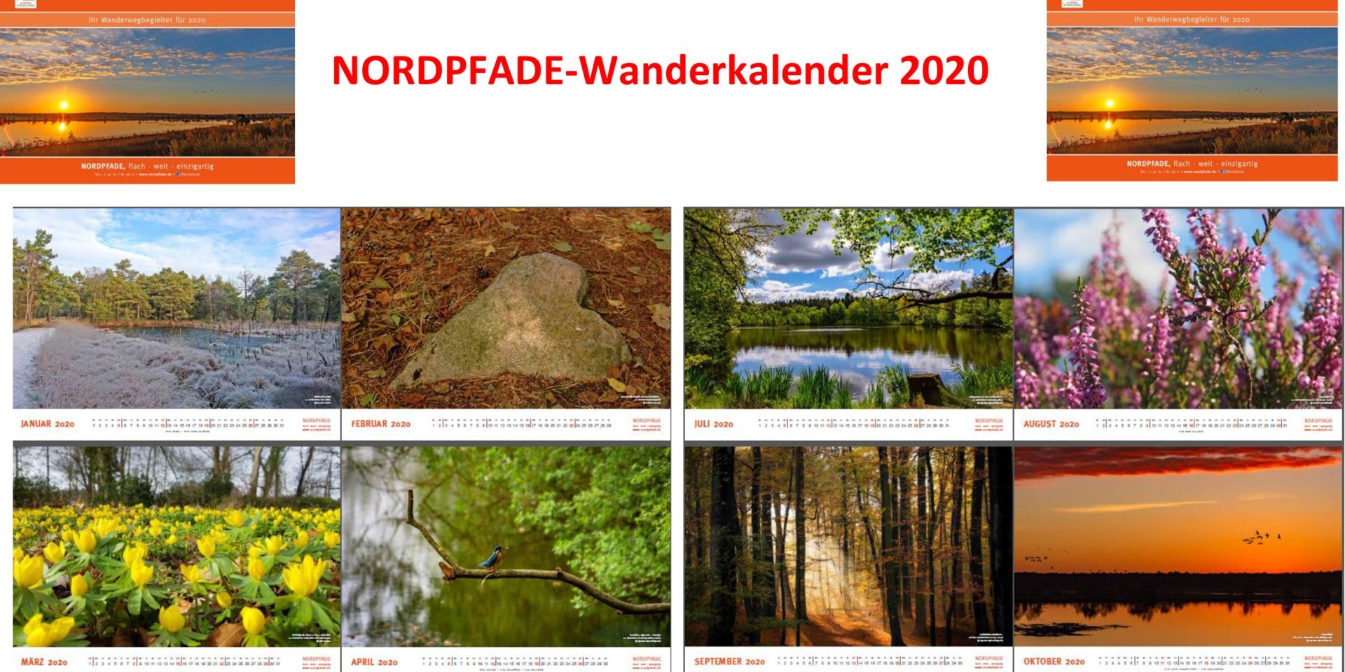 Nordpfade Wanderkalender 2020, © Touristikverband Landkreis Rotenburg (Wümme) e.V. Nordpfade Wanderkalender 2020, © Touristikverband Landkreis Rotenburg (Wümme) e.V.
