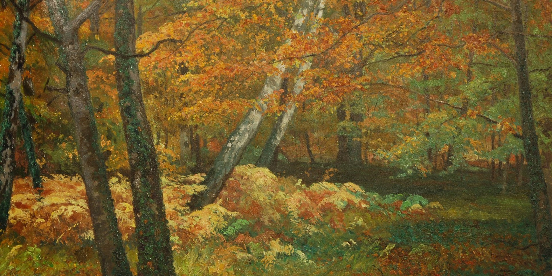 Gemälde Waldinneres von Paul Müller-Kaempff, um 1912–1915, © Landesmuseum Kunst &amp; Kultur Oldenburg, Foto: Sven Adelaide