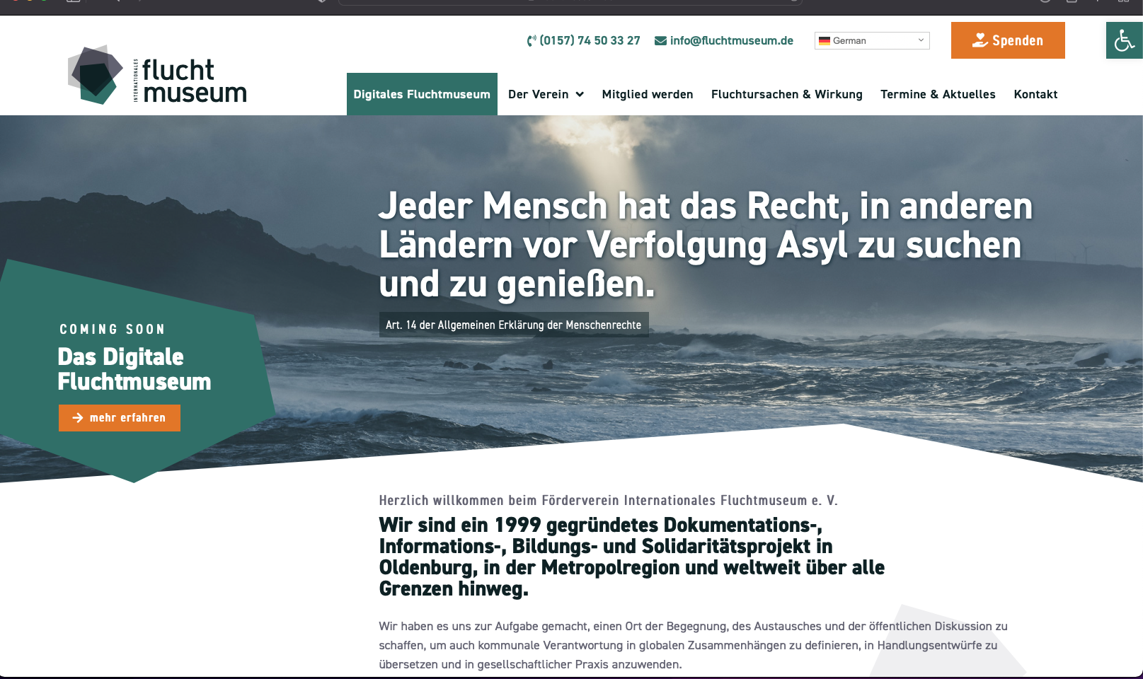 Die neue Website , © Förderverein Internationales Fluchtmuseum e. V.