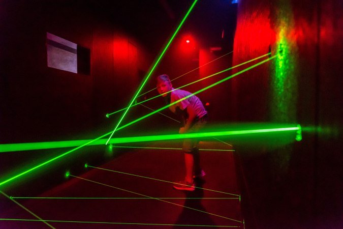 Laser-Parcours auf Schloss Dankern