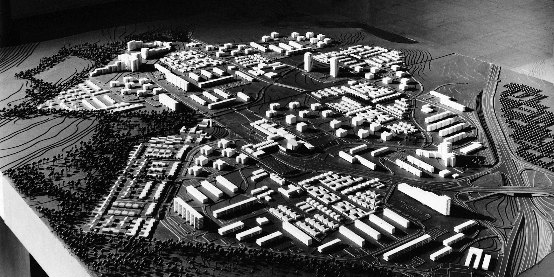 Modell der Trabantenstadt Detmerode, 1965, © Stadt Wolfsburg, IZS