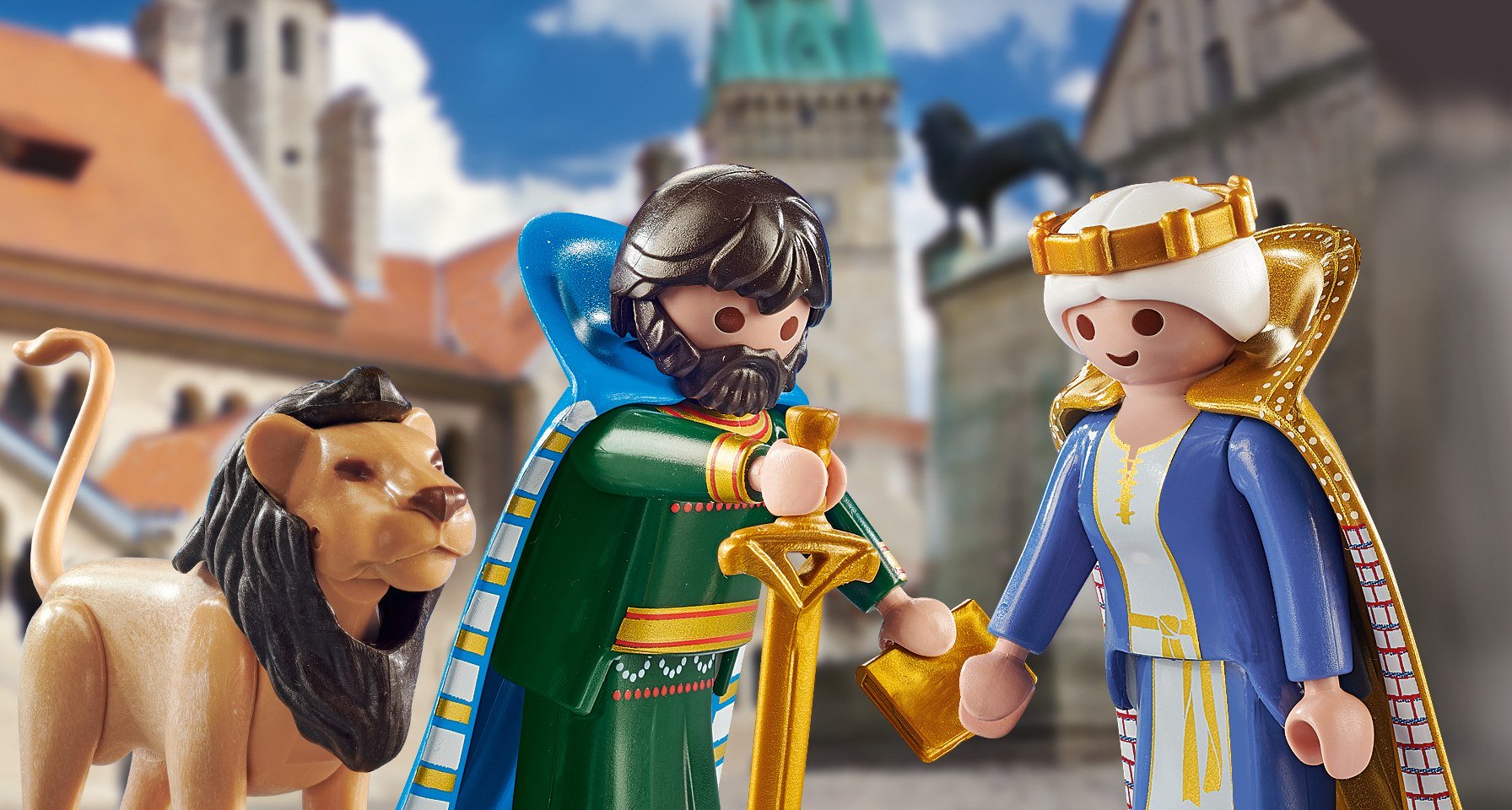 Playmobil-Set mit Heinrich, Mathilde und Löwe, © Braunschweig Stadtmarketing GmbH/Gerald Grote