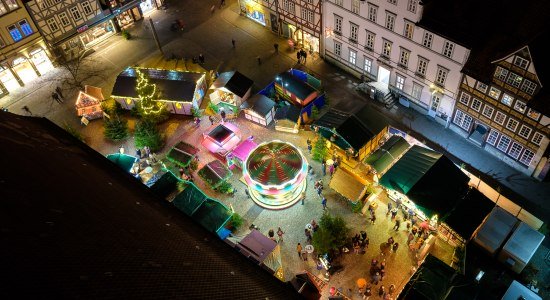Weihnachtsmarkt Hann. Münden von oben, © Hann. Münden Marketing GmbH/Andreas Wustl