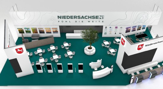ITB-Stand des Reiselands Niedersachsen, © Zeissig/Strobinski ITB-Stand des Reiselands Niedersachsen, © Zeissig/Strobinski